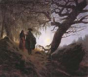 Caspar David Friedrich Man and Woman Contemplating the Moon (mk10) France oil painting artist